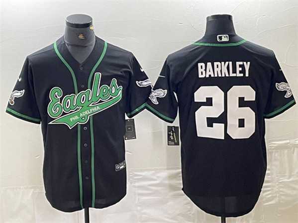 Men's Philadelphia Eagles #26 Saquon Barkley Black Cool Base Stitched Baseball Jersey,We sell and wholesale Men's Philadelphia Eagles #26 Saquon Barkley Black Cool Base Stitched Baseball Jersey on line form chian!